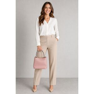 Caleesa Blush Pink Bucket Bag Snake Print Handle Gold Hardware Crossbody Purse